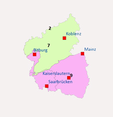 Die Herkunftsregionen für Regiosaatgut in Rheinland-Pfalz
